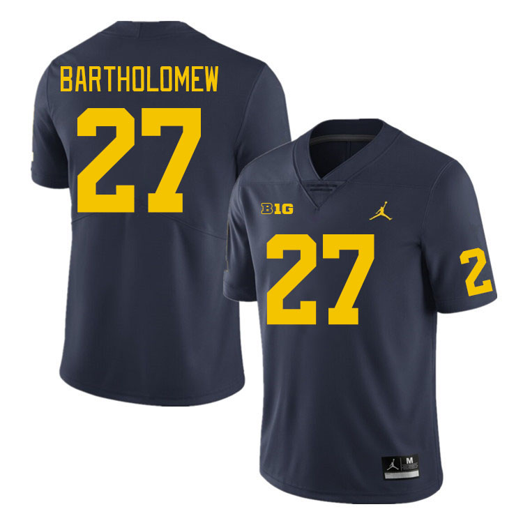 Michigan Wolverines #27 Christian Bartholomew College Football Jerseys Stitched Sale-Navy